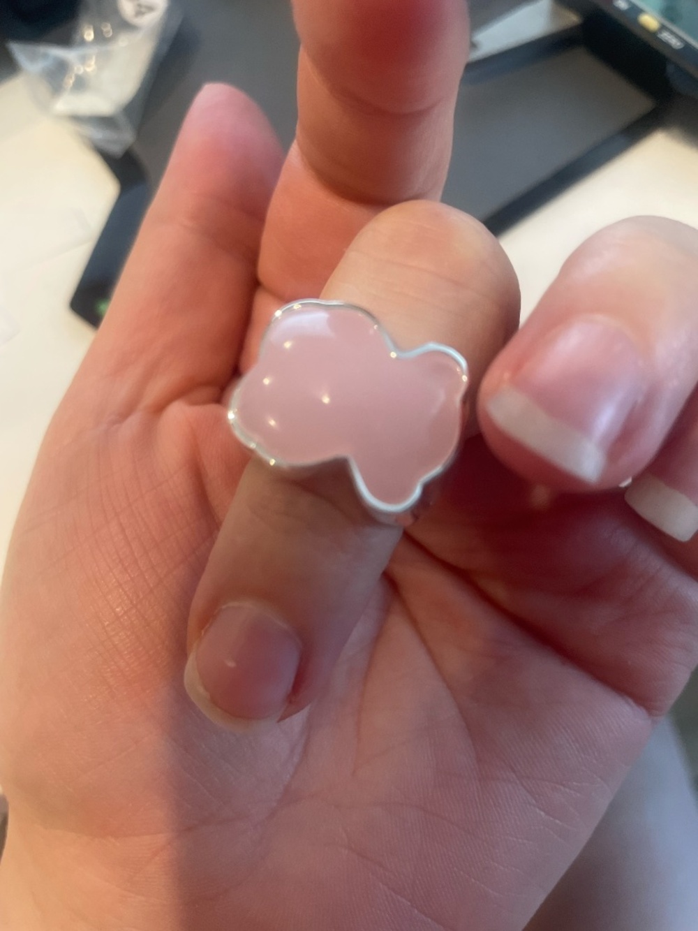 Tous Oursin Bulky Square Stamp Pinky Ring